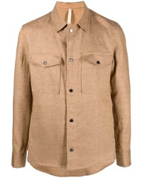 Chemise à manches longues en lin marron clair Briglia 1949