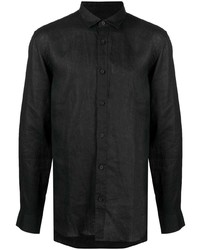 Chemise à manches longues en lin noire Armani Exchange