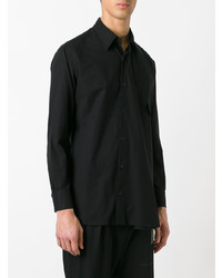 Chemise à manches longues en lin noire Yohji Yamamoto