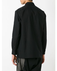 Chemise à manches longues en lin noire Yohji Yamamoto