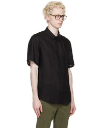 Chemise à manches longues en lin noire A.P.C.