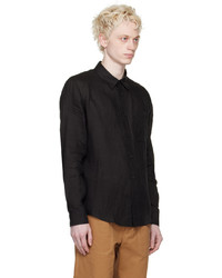 Chemise à manches longues en lin noire A.P.C.