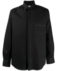 Chemise à manches longues en lin noire Cobra S.C.