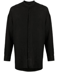 Chemise à manches longues en lin noire Costumein