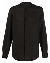 Chemise à manches longues en lin noire Costumein