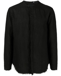 Chemise à manches longues en lin noire Costumein