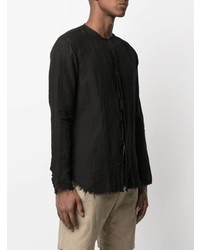 Chemise à manches longues en lin noire Costumein