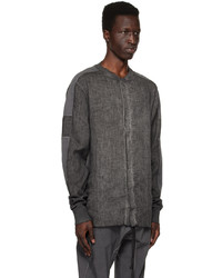 Chemise à manches longues en lin noire Thom Krom