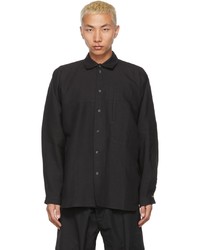 Chemise à manches longues en lin noire Jan Jan Van Essche