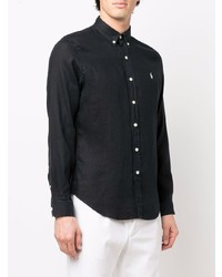 Chemise à manches longues en lin noire Polo Ralph Lauren