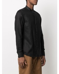 Chemise à manches longues en lin noire Low Brand