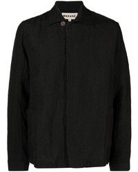 Chemise à manches longues en lin noire Marané