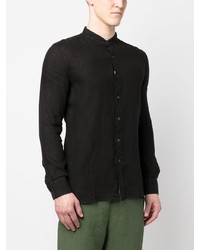 Chemise à manches longues en lin noire 120% Lino