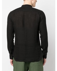 Chemise à manches longues en lin noire 120% Lino