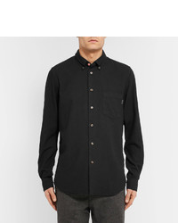 Chemise à manches longues en lin noire Paul Smith