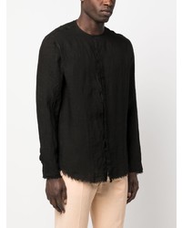 Chemise à manches longues en lin noire Costumein