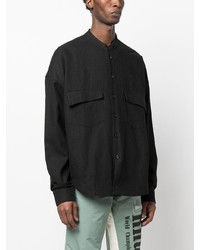 Chemise à manches longues en lin noire Rhude