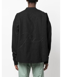 Chemise à manches longues en lin noire Rhude