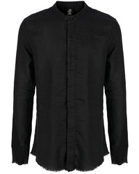 Chemise à manches longues en lin noire Thom Krom