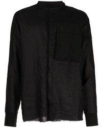 Chemise à manches longues en lin noire Thom Krom