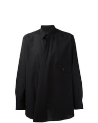Chemise à manches longues en lin noire Yohji Yamamoto