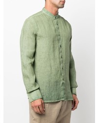 Chemise à manches longues en lin olive 120% Lino