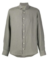 Chemise à manches longues en lin olive Hackett