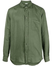 Chemise à manches longues en lin olive Malo