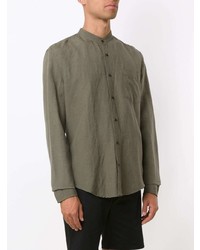 Chemise à manches longues en lin olive OSKLEN