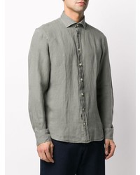 Chemise à manches longues en lin olive Hackett