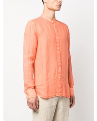 Chemise à manches longues en lin orange 120% Lino
