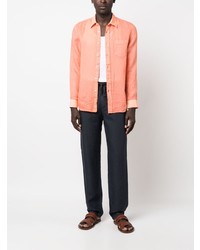 Chemise à manches longues en lin orange 120% Lino