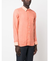 Chemise à manches longues en lin orange 120% Lino