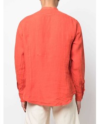 Chemise à manches longues en lin orange Massimo Alba