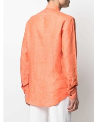 Chemise à manches longues en lin orange Etro