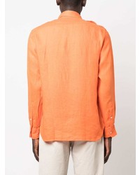 Chemise à manches longues en lin orange Ralph Lauren Purple Label