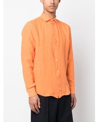 Chemise à manches longues en lin orange Peuterey