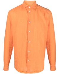 Chemise à manches longues en lin orange Peuterey