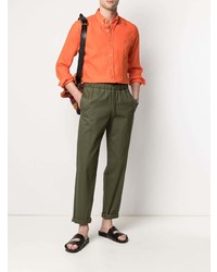 Chemise à manches longues en lin orange Polo Ralph Lauren