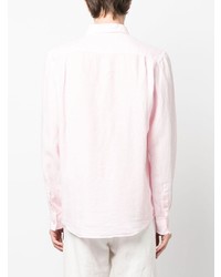 Chemise à manches longues en lin rose Vilebrequin
