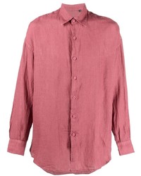 Chemise à manches longues en lin rose Costumein