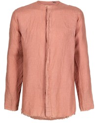 Chemise à manches longues en lin rose Costumein