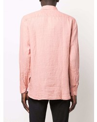 Chemise à manches longues en lin rose Tommy Hilfiger