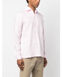 Chemise à manches longues en lin rose Doppiaa