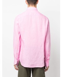 Chemise à manches longues en lin rose MC2 Saint Barth