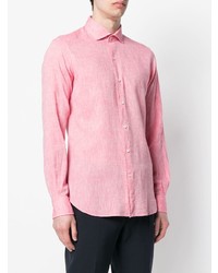 Chemise à manches longues en lin rose Orian