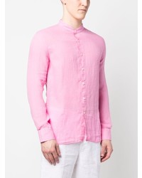 Chemise à manches longues en lin rose 120% Lino