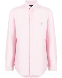 Chemise à manches longues en lin rose Polo Ralph Lauren