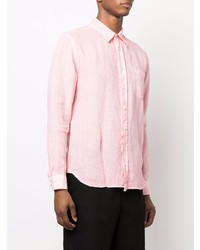 Chemise à manches longues en lin rose 120% Lino