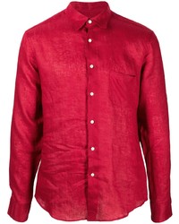 Chemise à manches longues en lin rouge PENINSULA SWIMWEA